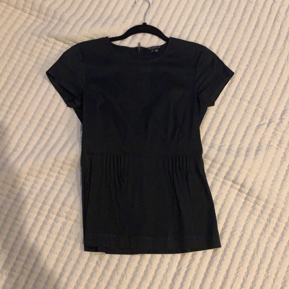 Theory Black Peplum Top